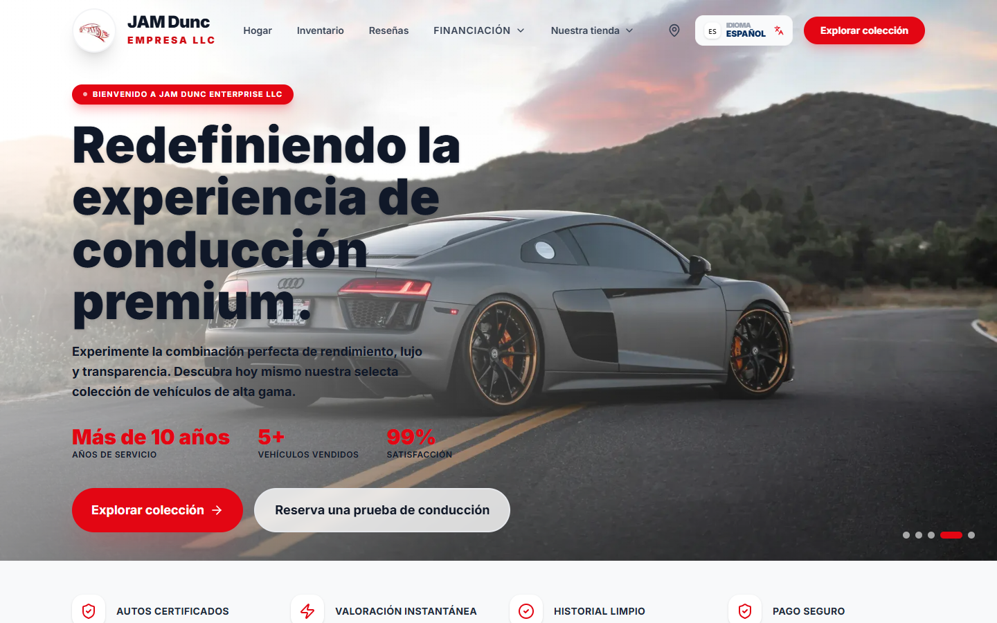 J.A.M Dunc homepage translated into Spanish